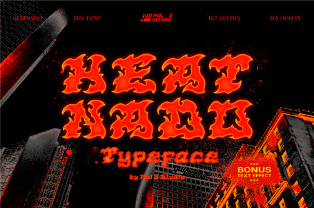HEATNADO FIRE FONT (+TEXT EFFECT), a Handwritten Font by Nol 3 Studio