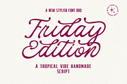 Friday Edition Duo, a Script Font by Letter Fresh (Thumbnail 1 of 10)