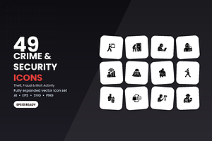 49 Crime & Security Icons, a Solid Icon by Symbolic Language