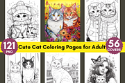 Cute Cat Coloring Pages for Adult, a Brochure Template by LA Design (Thumbnail 1 of 10)