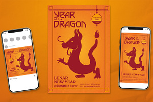 Lunar New Year - Year of the Dragon, a Flyer Template by Mavrosaurus Creative Shop