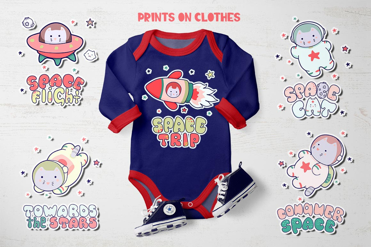 Space Cat - cute characters, a Decorative Illustration by LaVika (Photo 4 of 9)