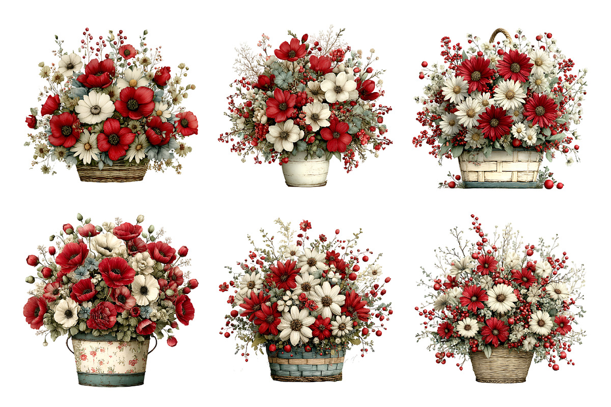 Spring Flower Basket Clipart Bundle, an Illustration by GatewayDesign (Photo 4 of 5)
