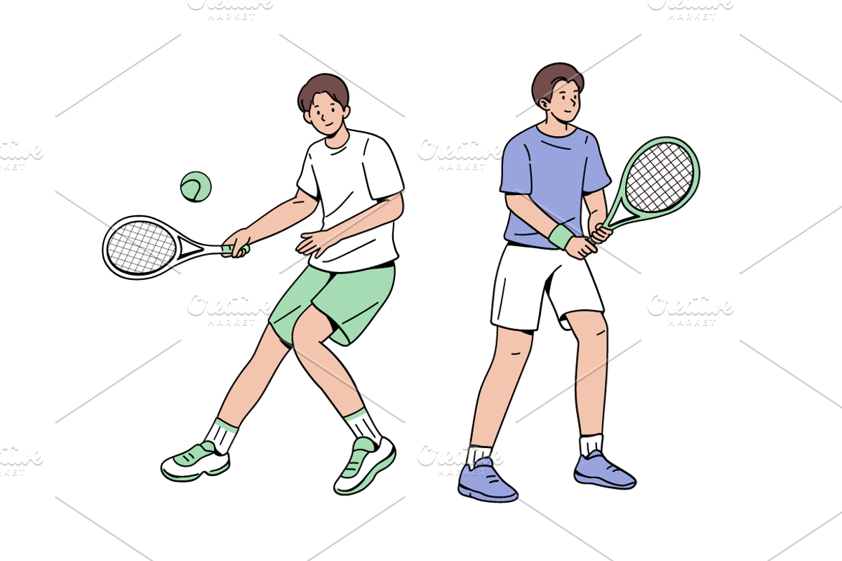 Tennis Player Illustration Pack, an Object Graphic by Sinando Studio (Photo 2 of 5)