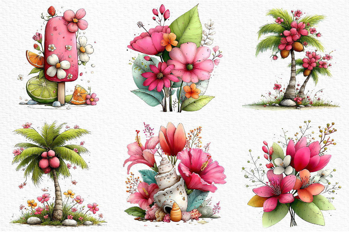 Whimsical Summer Clipart, an Illustration by Craft Nest (Photo 4 of 12)