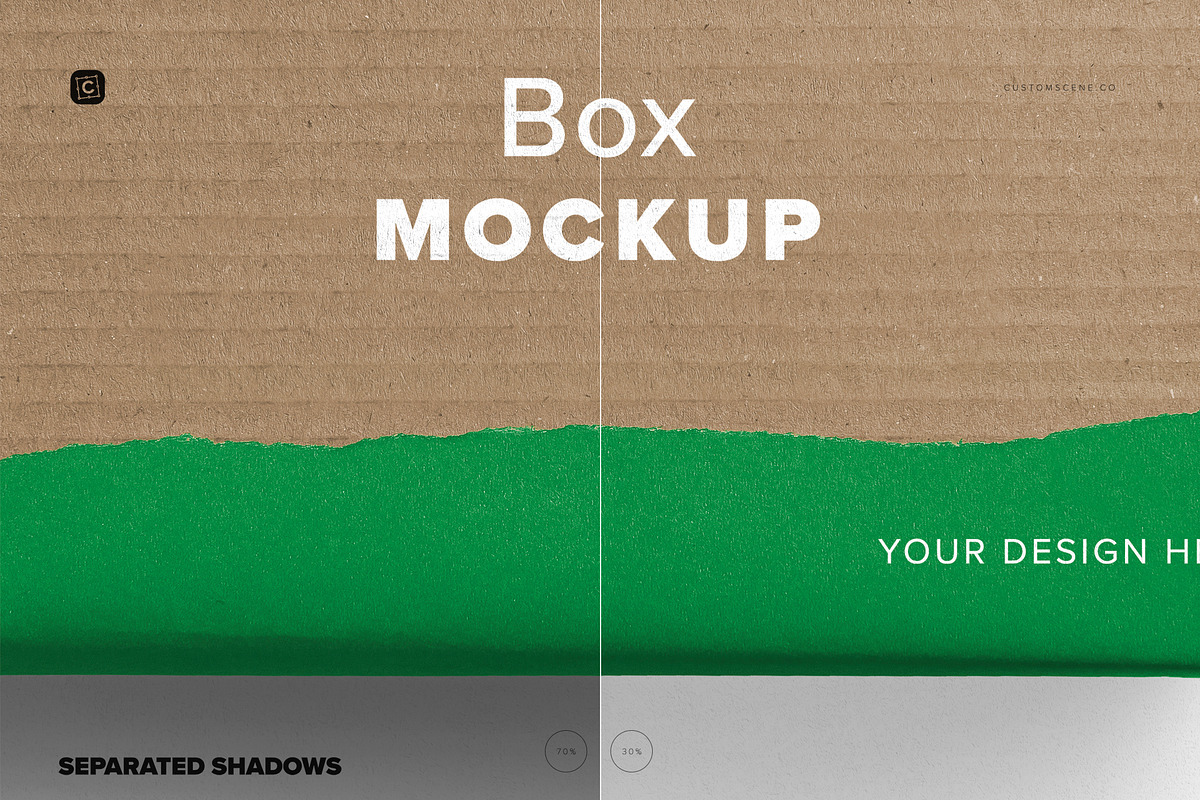 Gift Box Torn Mockup, a Packaging Mockup by Custom Scene
