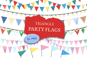 Triangle Party Flags – Clipart Pack