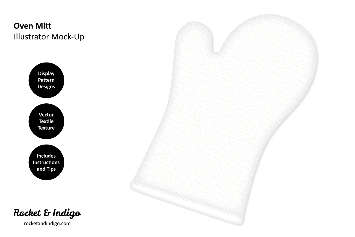 Oven Mitt Illustrator Mock-Up, a Product Mockup by Rocket & Indigo (Photo 2 of 2)