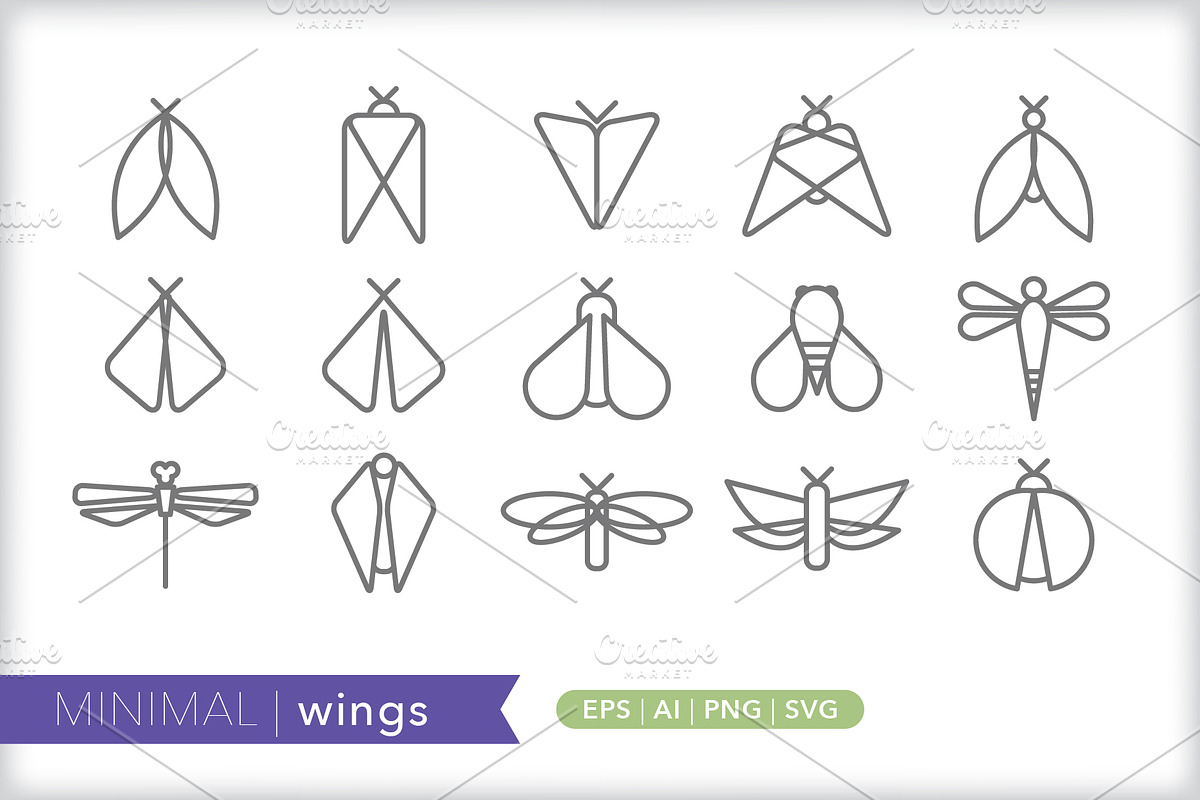 Minimal wings icons, an Outline Icon by Picture Window (Photo 1 of 5)