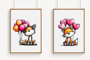 Cute Valentine Fox With Balloons PNG, an Illustration by Libby Wishes (Thumbnail 5 of 6)