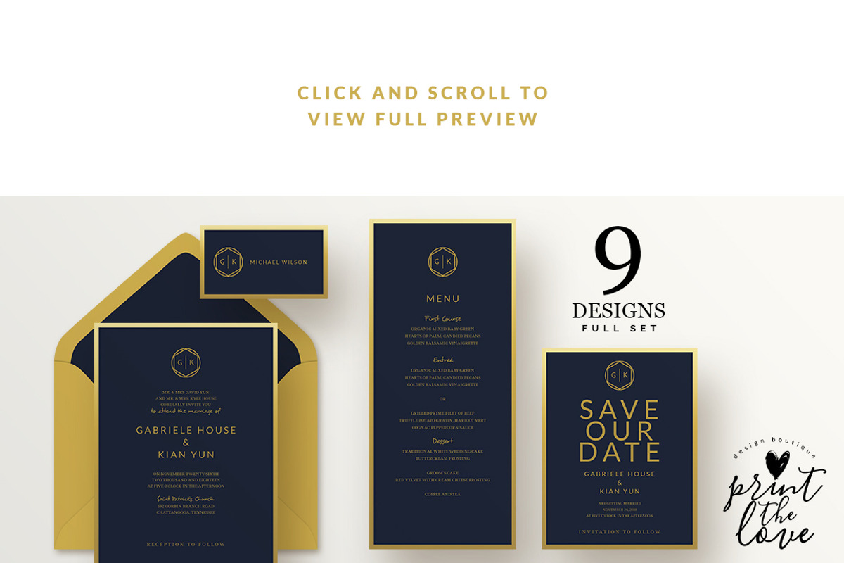 Wedding Invitation Suite - Classika, an Invitation Template by Print The Love Boutique (Photo 2 of 3)
