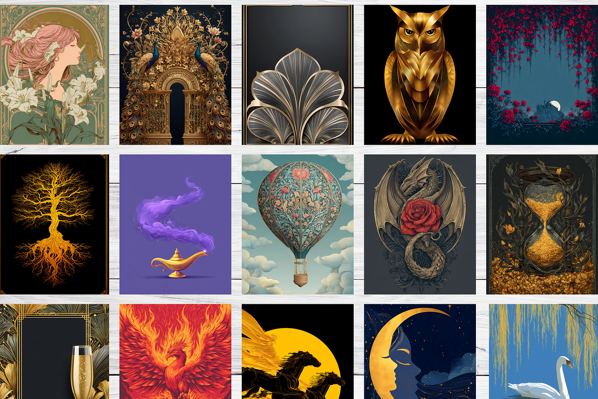 Art Nouveau Blank Book Cover Bundle, a Brochure Template by LA Design (Photo 2 of 10)