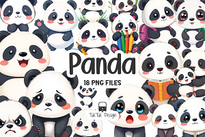 Panda cute cartoon, Kawaii PNG, an Illustration by TukTuk Design