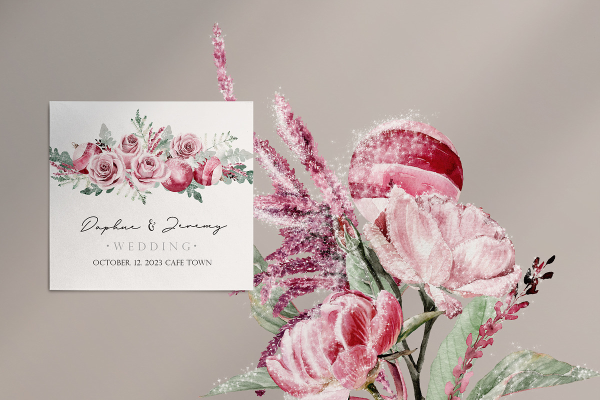 Watercolor flower - Snow pink Winter, an Illustration by Beigetime (Photo 4 of 12)