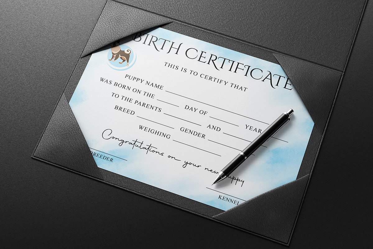 Puppy Birth Certificate, a Stationery Template by DesignDevisers (Photo 7 of 10)