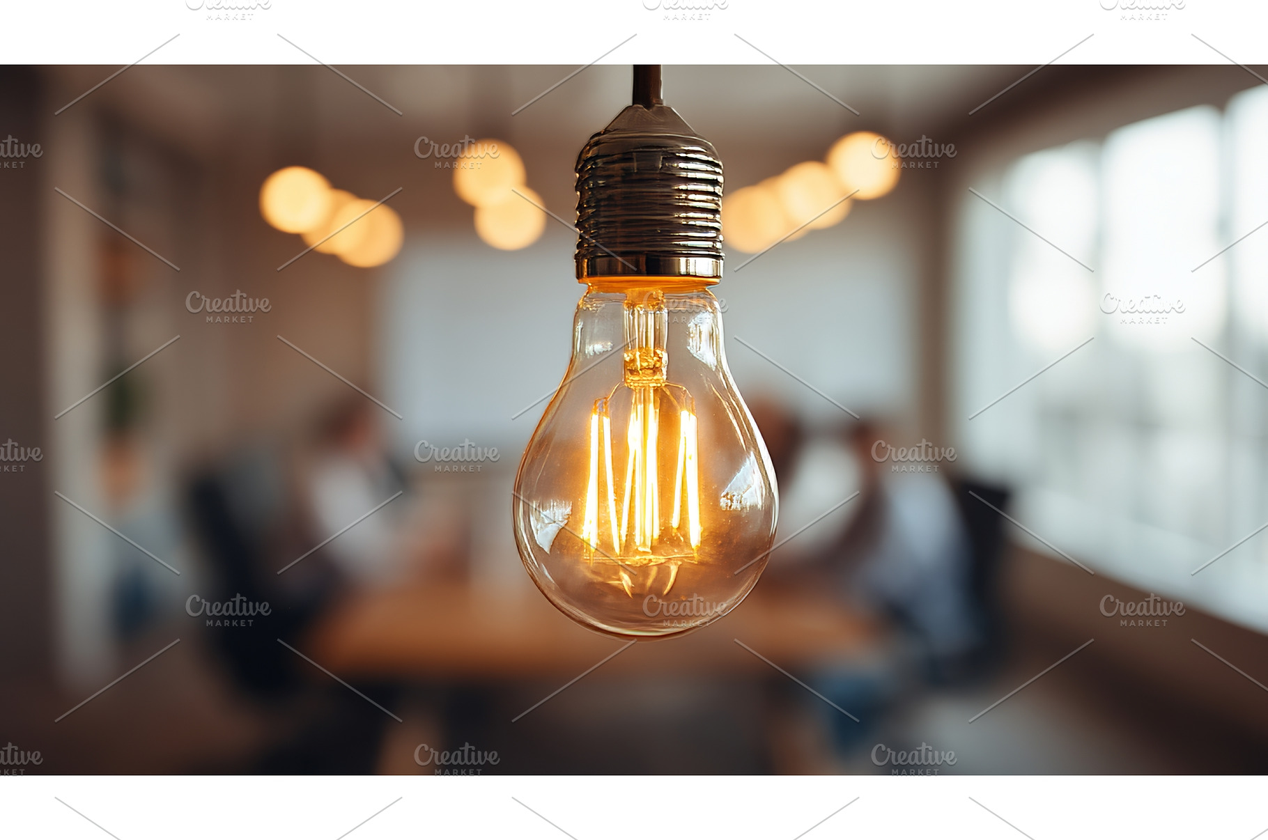 A lightbulb in the foreground, a Business Photo by ZinetroN