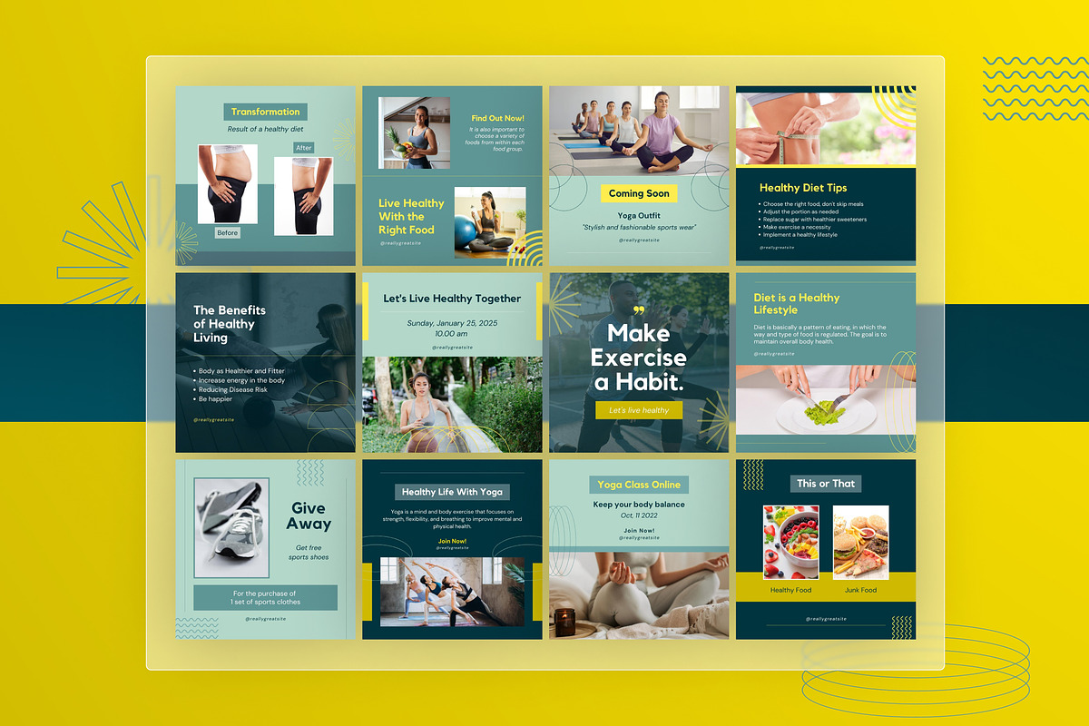 Healthy Coach 2in1 Canva Template, a Social Media Template by Brandearth RRGraph (Photo 6 of 8)