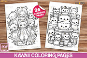 Kawaii Coloring pages Cute Relaxing, a Stationery Template by 2SUNS (Thumbnail 2 of 6)