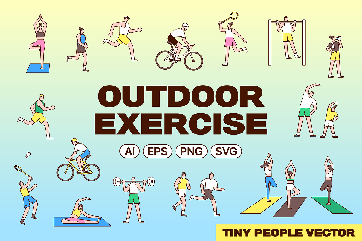 Exercise People Vector kit, an Illustration by Puffin graphics (Photo 1 of 6)