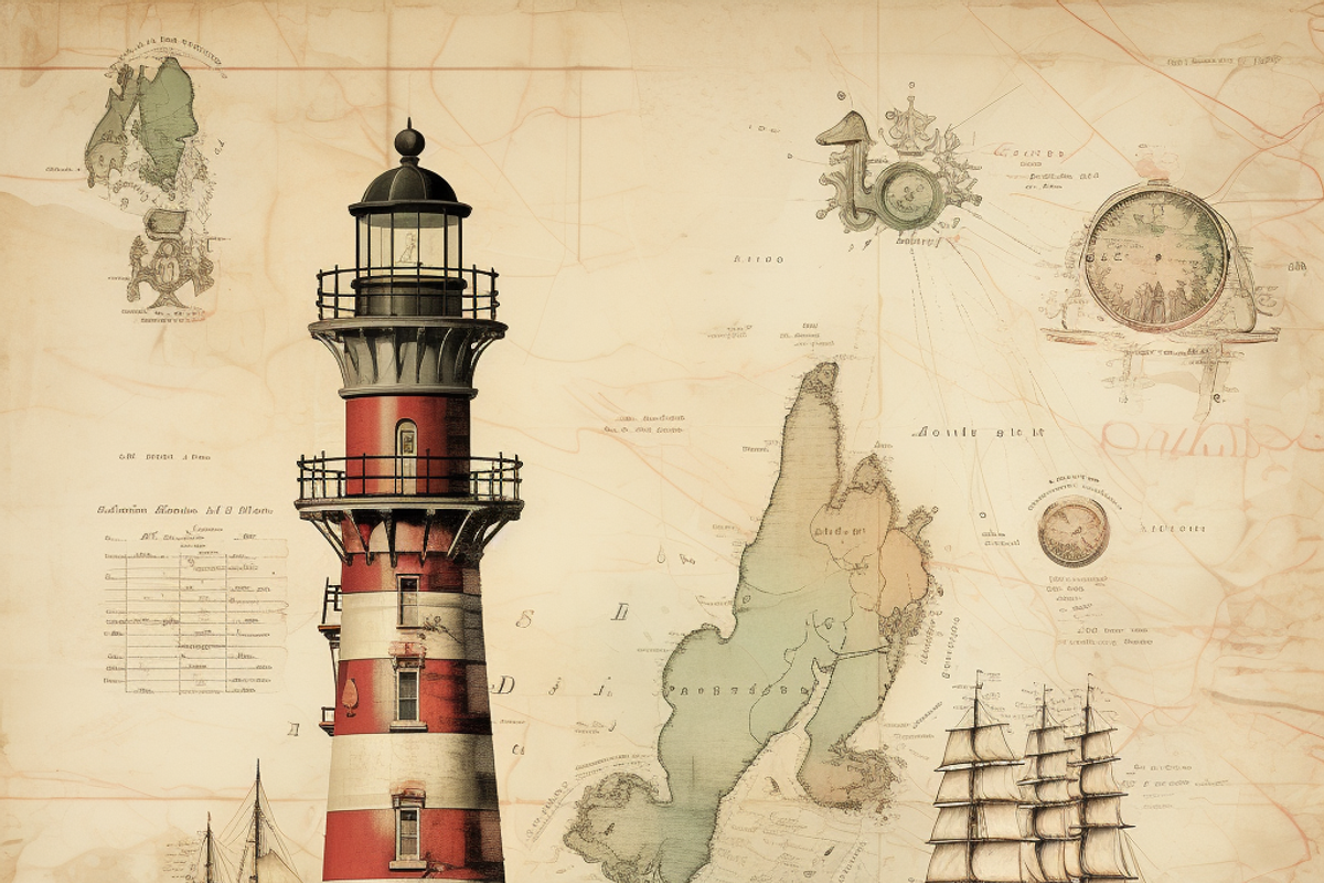Vintage Lighthouse, a Background Graphic by Printable Treasure (Photo 4 of 7)