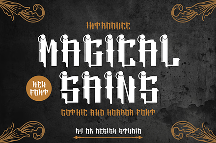 Magical Sains - Blackletter Font, a Blackletter Font by QR Design Studio