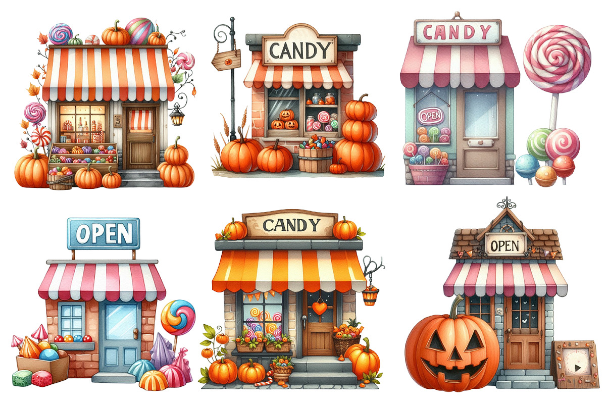 Halloween Candy Shop Clipart, an Illustration by Designworld (Photo 3 of 6)