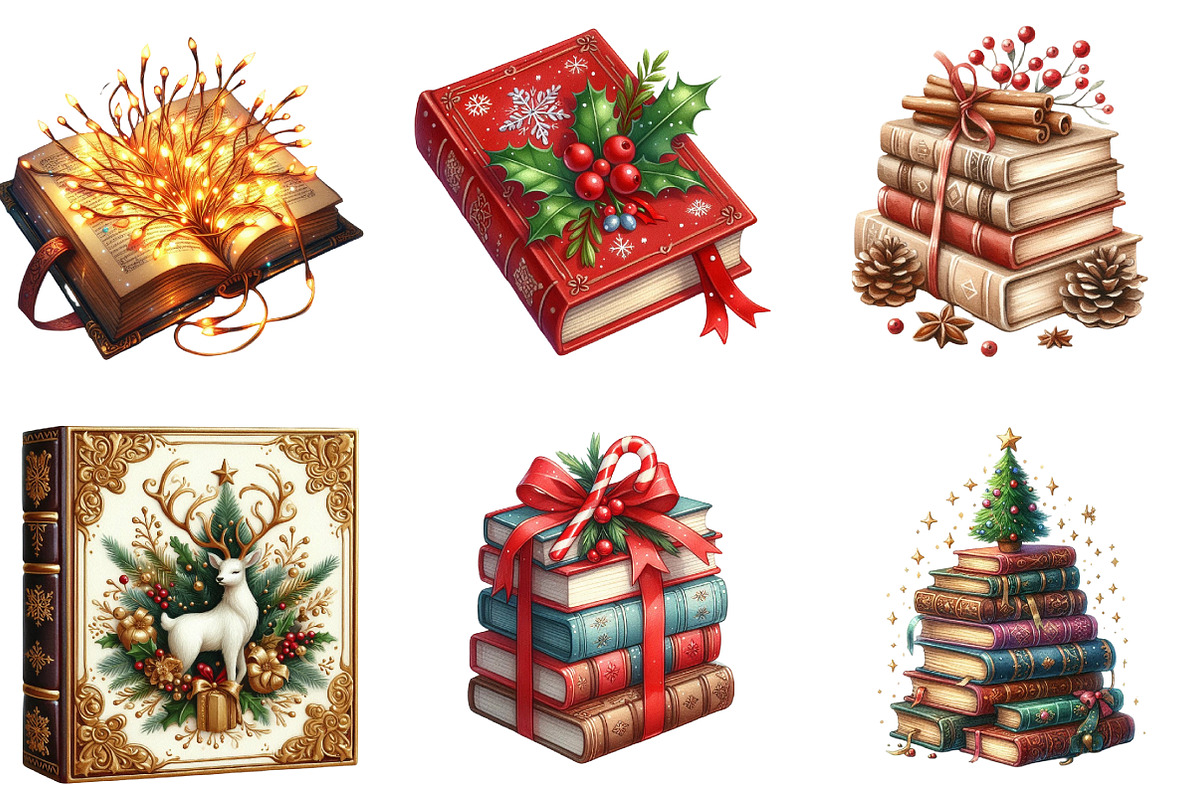 Christmas Books Clipart, an Illustration by DreamArtGraphic (Photo 4 of 5)