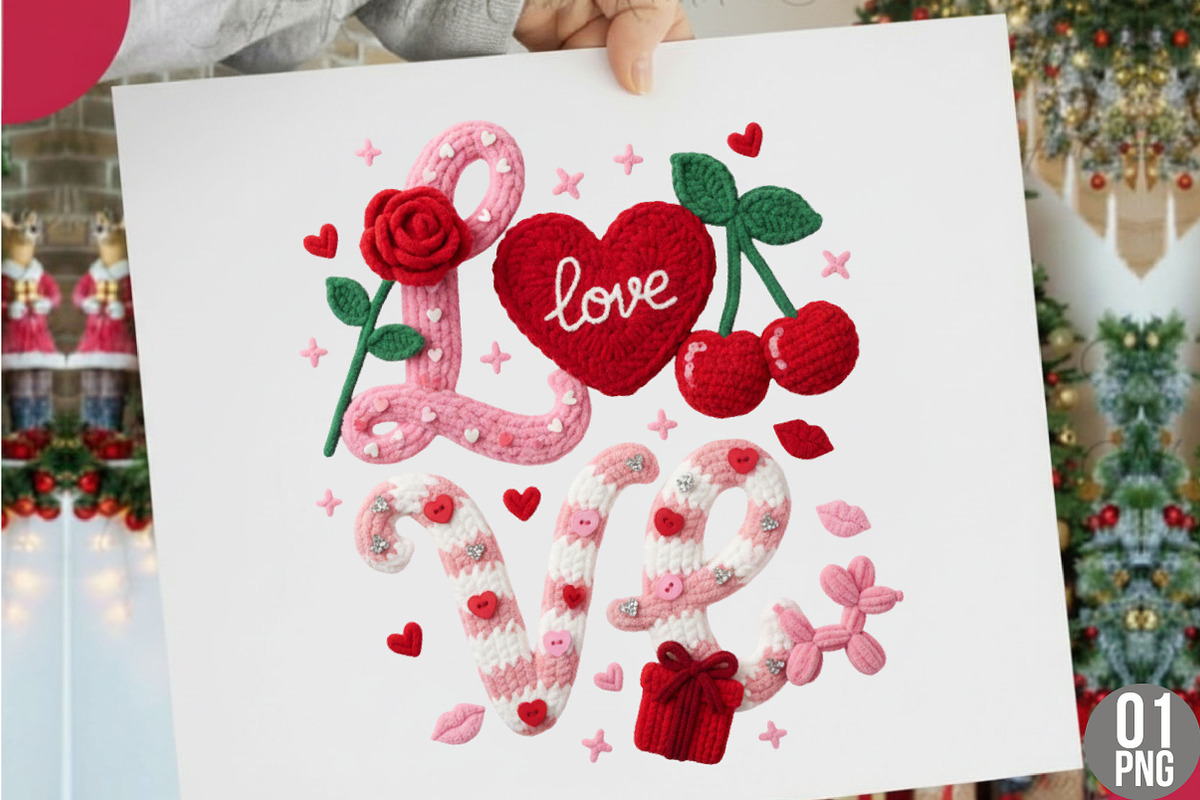 Faux Yarn Crochet Love Png, an Illustration by Designking (Photo 1 of 6)