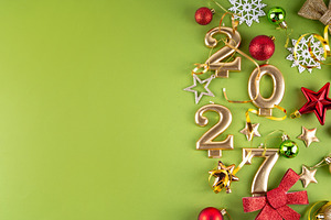Merry Christmas Happy New Year 2027 background, a Holiday Photo by Rimma