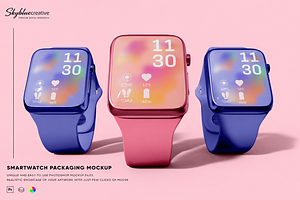 Digital Smartwatch Screen Mockup, a Wearable Device Mockup by skybluecreative
