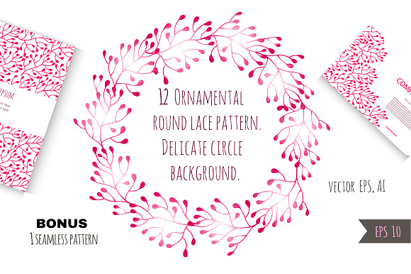 12 Ornamental round lace pattern preview 4