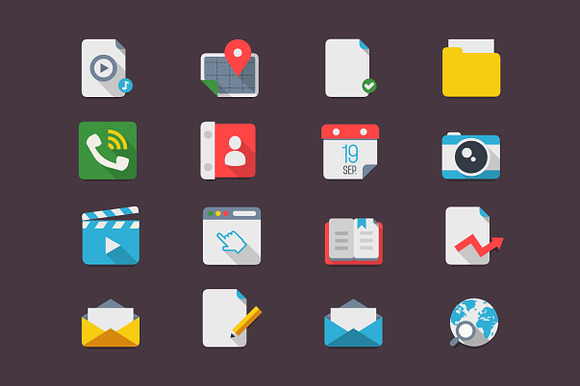 Flat Icons Smartphone Mock Up