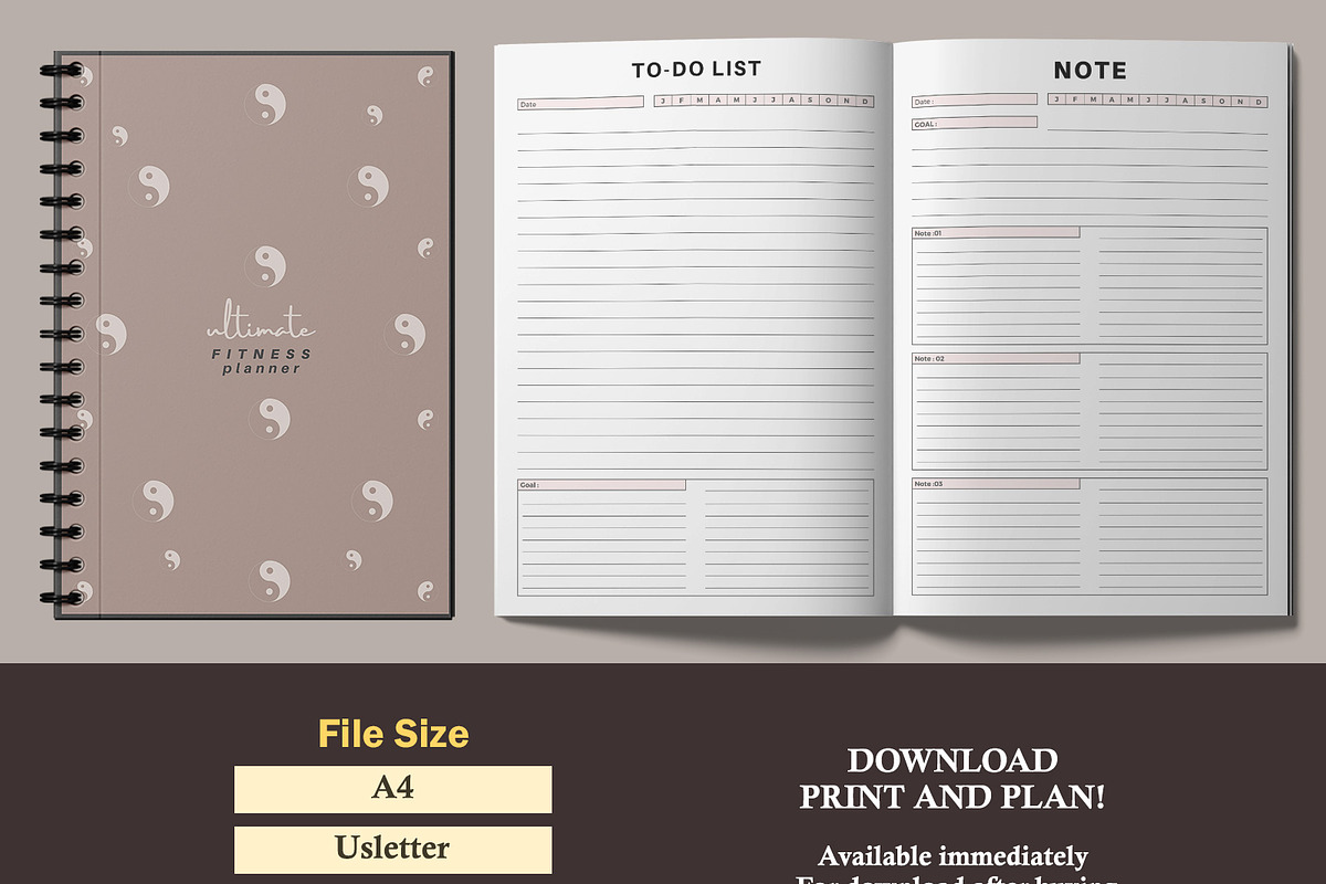 Ultimate Fitness Planner Vol.02, a Stationery Template by DesignByStore (Photo 4 of 4)