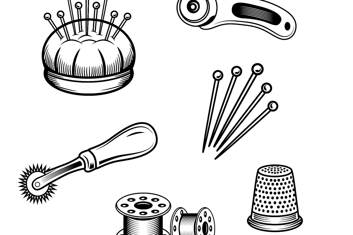 Six essential sewing accessories, an Object Illustration by LogosDen (Photo 2 of 3)