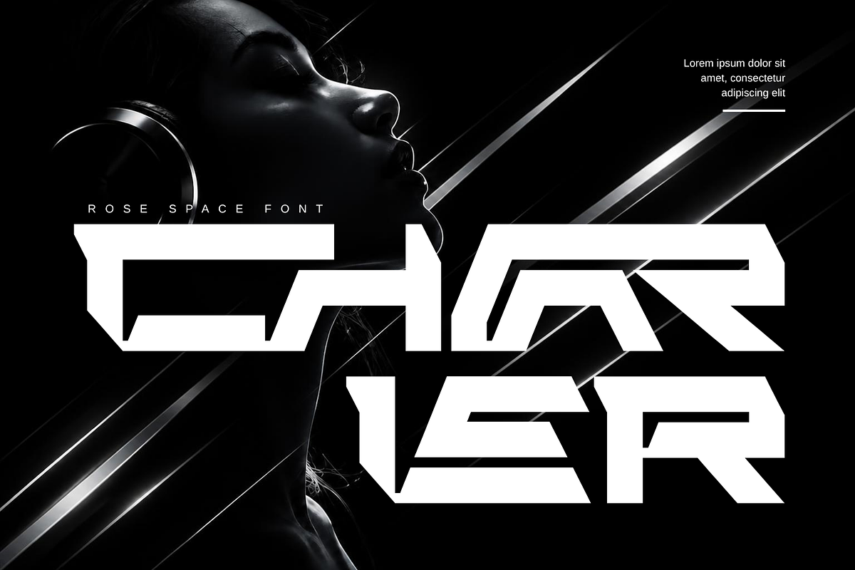 Rose Space - Futuristic Font, a Sans Serif Font by 177Studio (Photo 3 of 8)
