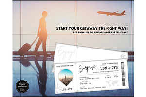 Boarding Pass Template, EDITABLE