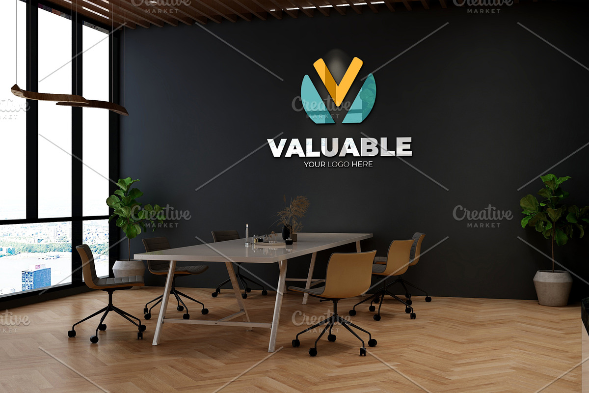 PSD Logo Mockup in Modern Office, a Product Mockup by Ayy (Photo 12 of 24)