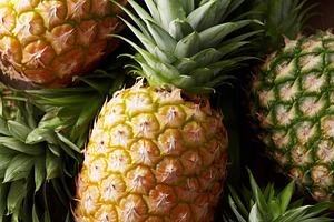 Fresh ripe pineapples with green, a Food & Drink Photo by MistyDay