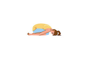 Young woman practicing child's pose, a Person Illustration by pikepicture