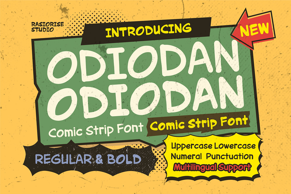 Odiodan a Comic Strip Font, a Handwritten Font by Rasiorise Studio (Photo 1 of 12)
