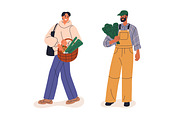 People with organic food produce set, a Person Illustration by Good Studio (Thumbnail 4 of 4)