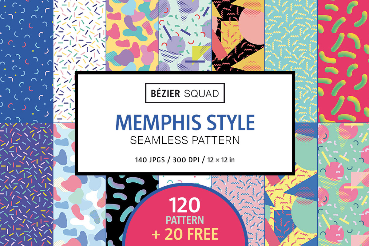 MEMPHIS STYLE, a Pattern Graphic by BÉZIER SQUAD (Photo 1 of 9)
