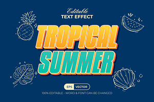3D Text Effect Summer Theme