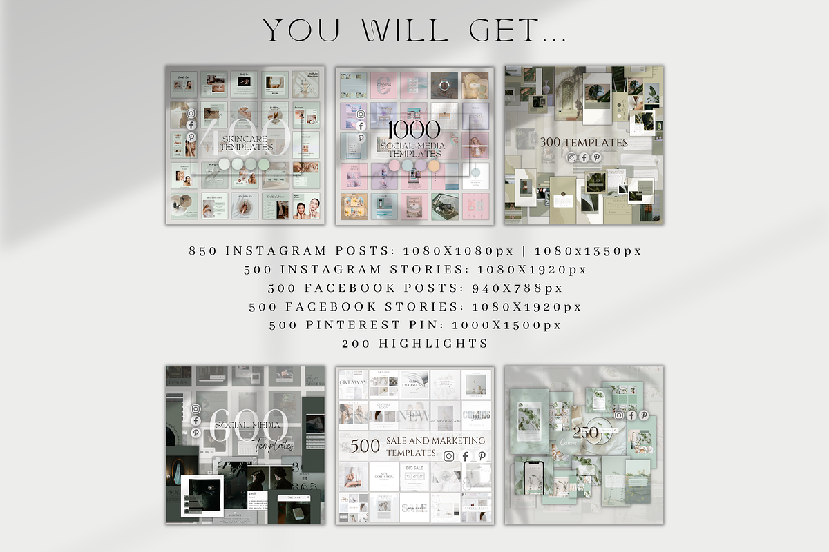 Social Media Canva Mega Bundle, a Social Media Template by BRANDcontent (Photo 3 of 8)