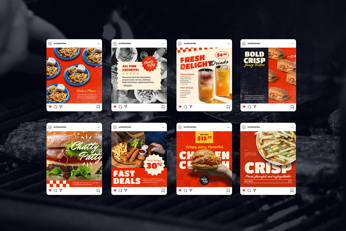 Francise Restaurant Instagram Post, a Social Media Template by Louds Studio (Photo 2 of 4)