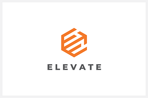 Elevate Letter E Hexagon Logo