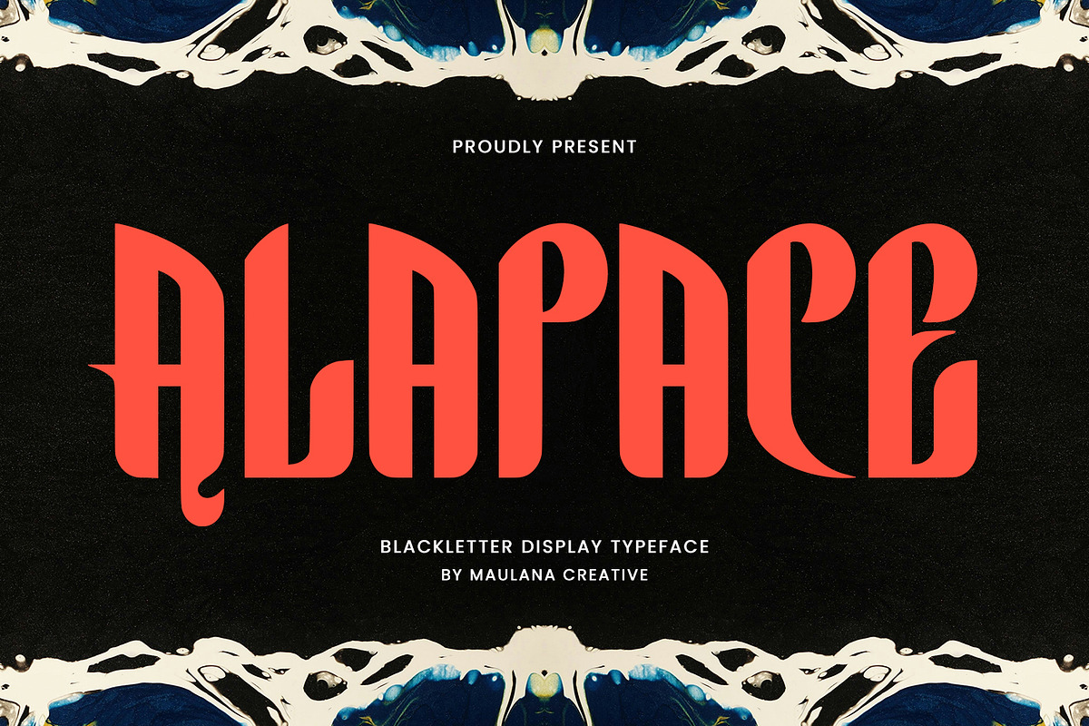 Alapace Blackletter Display Typeface, a Blackletter Font by Maulana Creative (Photo 1 of 7)