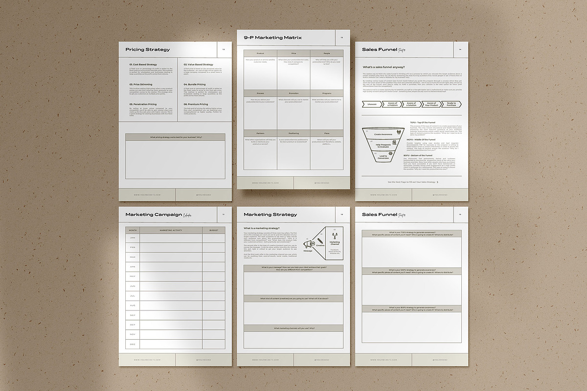 Interactive Business Strategy Sheets, a Marketing Template by AndrewPixel