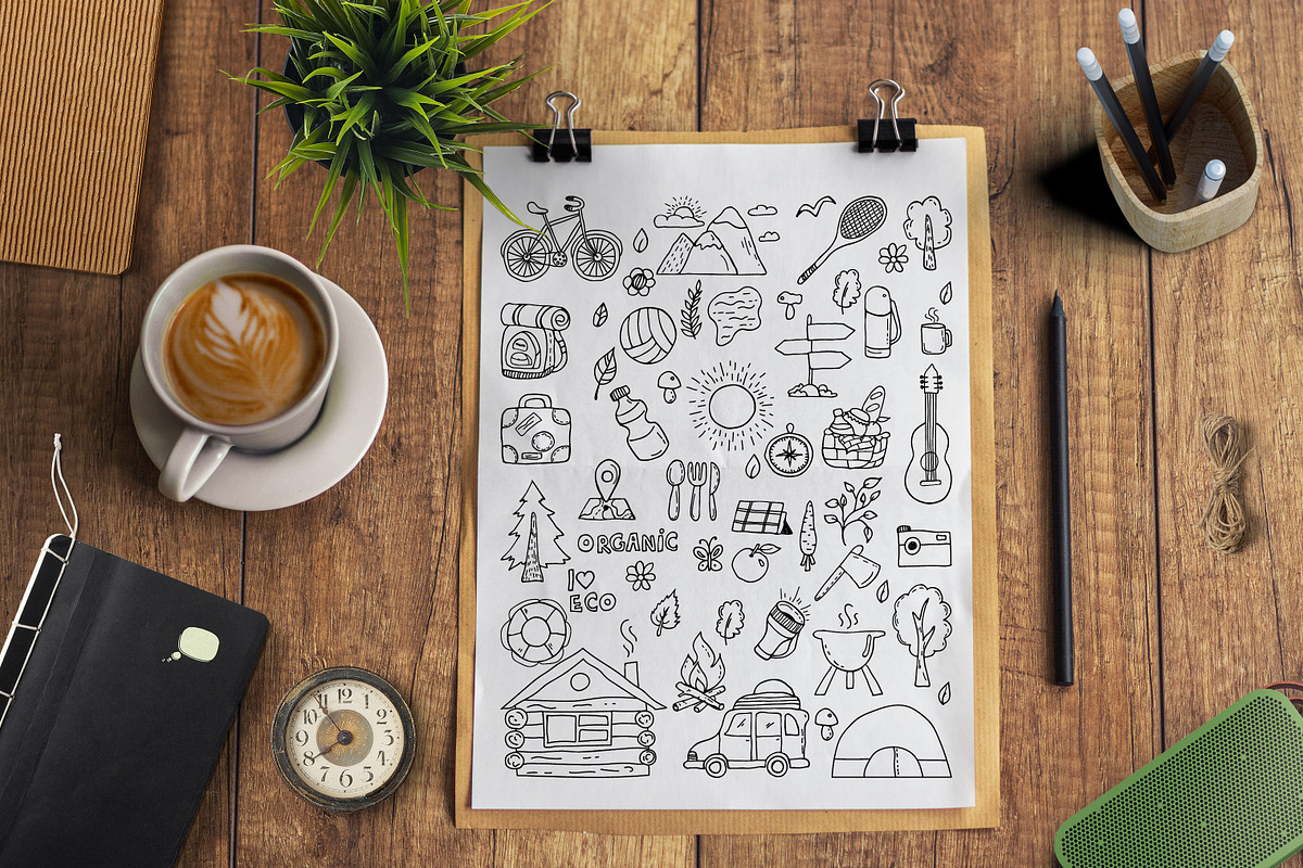 Camping hand drawn element, a Food Illustration by Bosotochka♥Art (Photo 3 of 6)