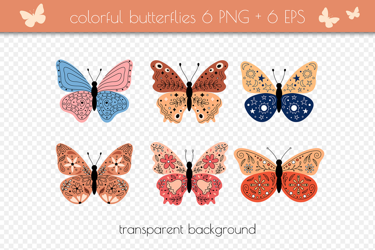 Whimsical Butterfly Clipart Patterns, a Pattern Graphic by AnnaViolet_store (Photo 2 of 12)